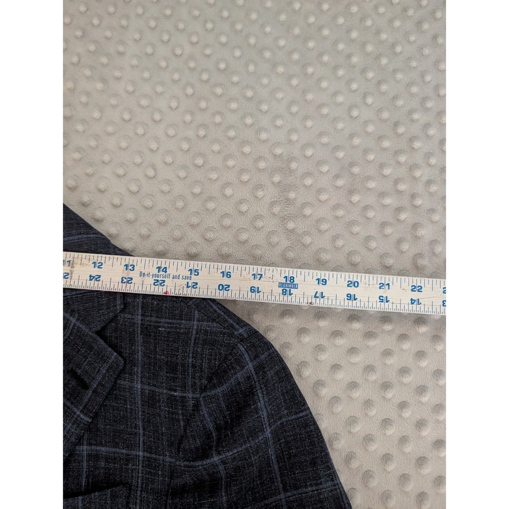 Sid Mashburn Blazer Men's 36S Navy Check Wool Silk Linen Suit Jacket Half Lined - Picture 9 of 16